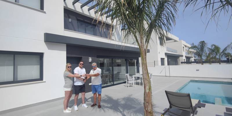 Chris and Debbie in their new villa